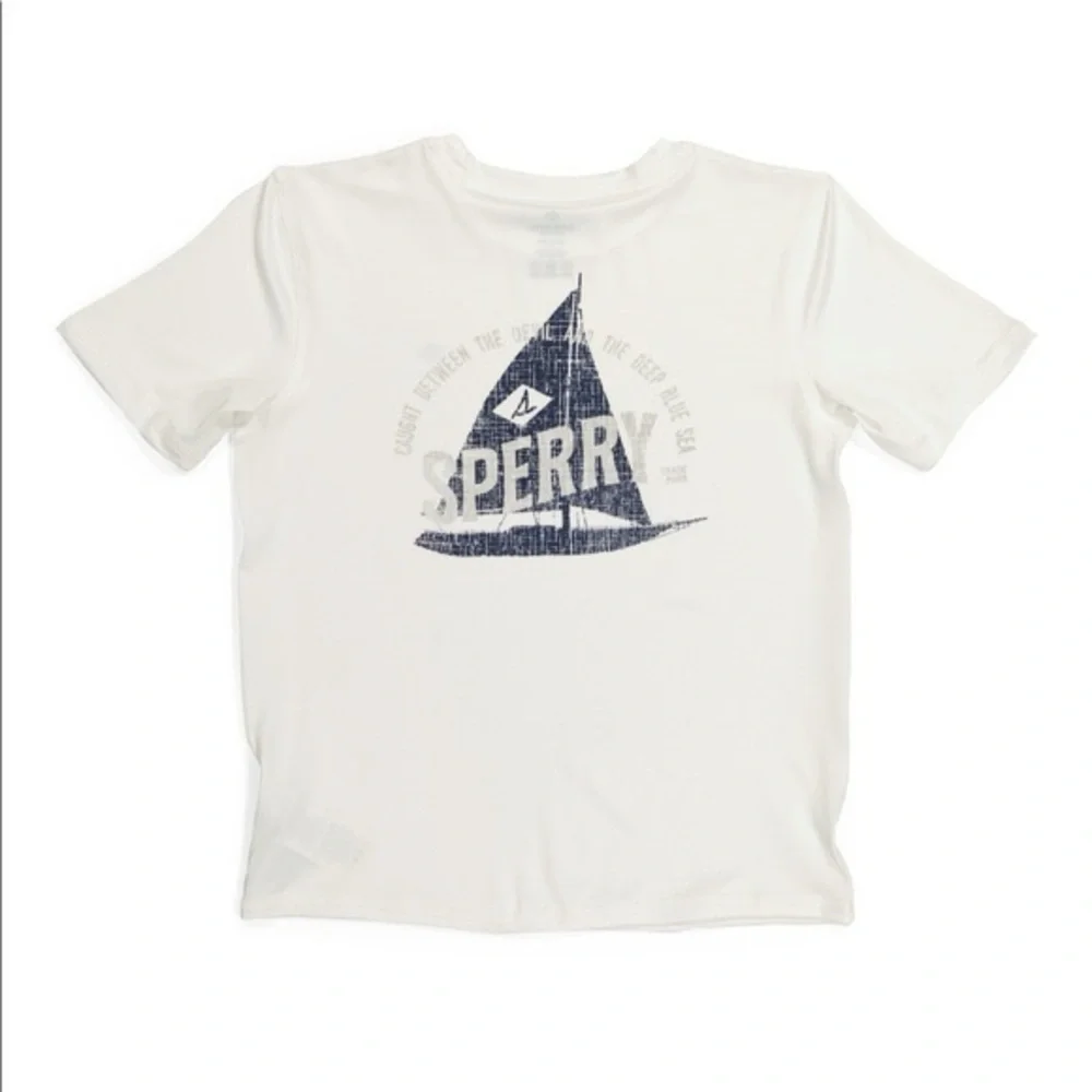 Sperry Kids Boys Rashguard Swim Top Large L Big Boy Swimwear 14/16